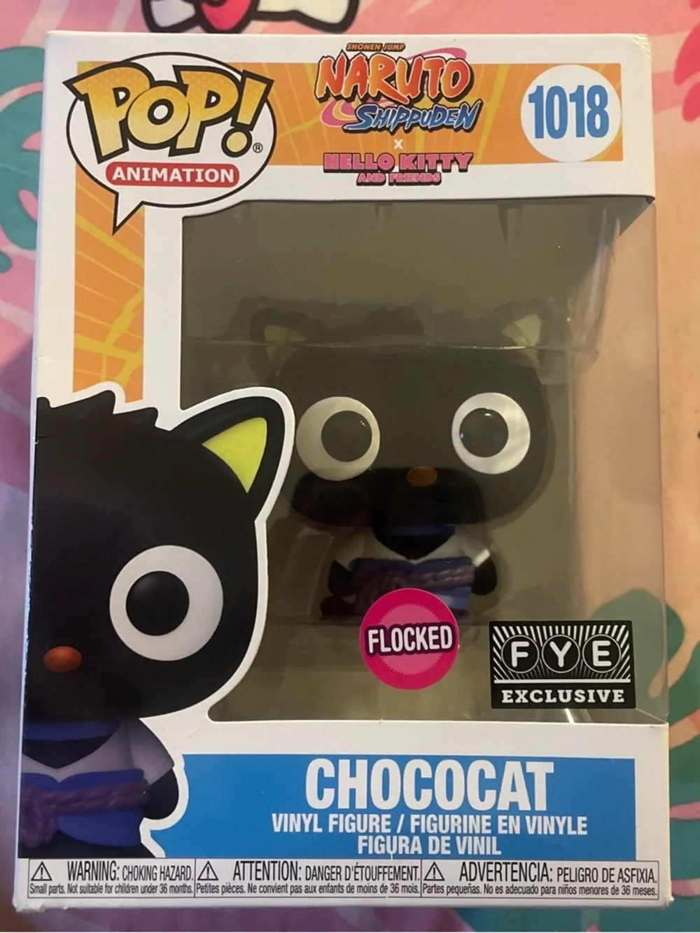 New Funko Pop Chococat/Sasuke Flocked Vinyl Figure - Naruto x Hello Kitty collab